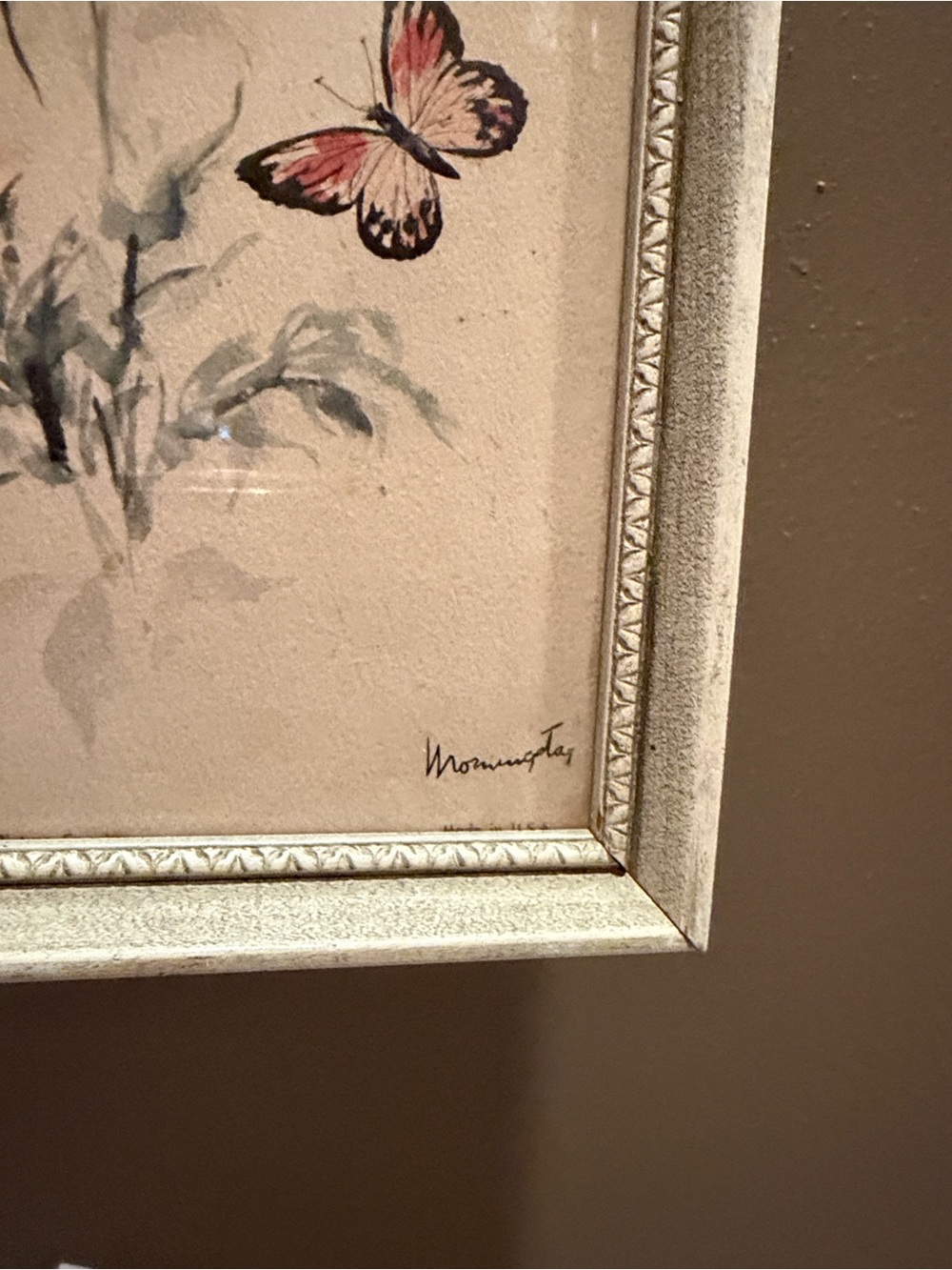 Signed Morningstar Butterfly Framed Print Boho MCM - Picture 5 of 5